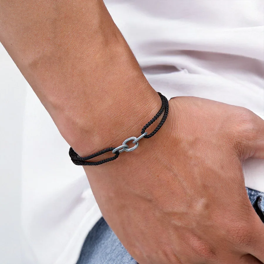 

Minimalist Thin String Bracelet Men Apparel Accessories Retro Chain Handwoven Adjustable Cord Braslet Outdoor Casual Homme Joias