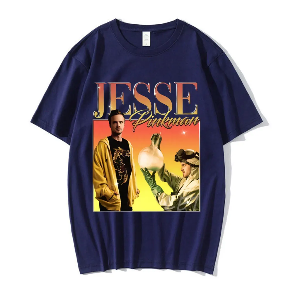 Jesse Pinkman Print T-Shirt Summer Funny Hip Hop T-shirts Casual Loose Male Cotton Tops Tee Shirt Oversized Harajuku Streetwear