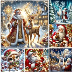 5D Christmas Diamond Painting Santa Claus Deer Series Full Rhinestone Mosaic Embroidery Cross Stitch Kit 2026 Holiday Gifts