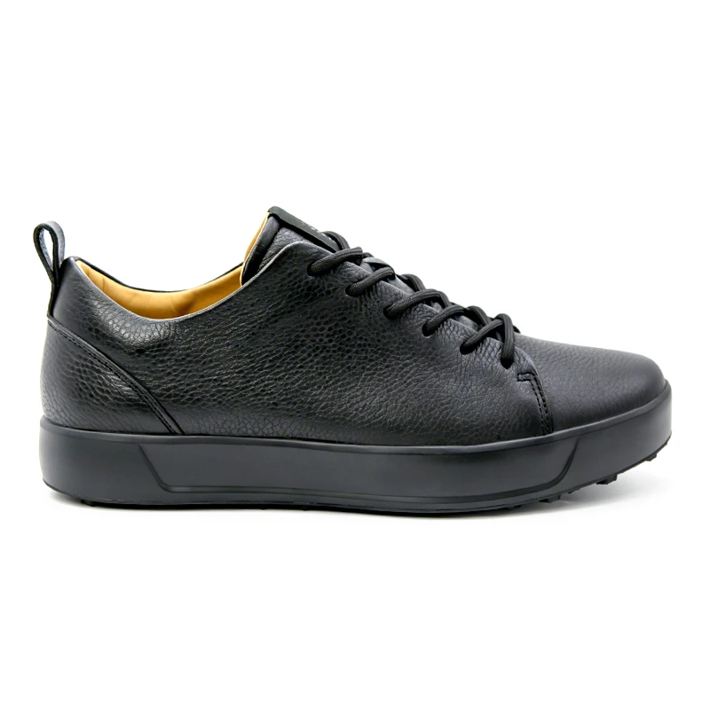 Genuine Leather Shoes Men Casual Sports Skateboard Walking Board Shoes Teenager Student Sneakers Outdoor Daily Commuting Black