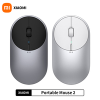 Newest Xiaomi Mi Portable Mouse 2 4-DPI 4000 2400 1800 1200 Bluetooth-compatible RF2.4 Aluminium Metal ABS Windows 10 Android