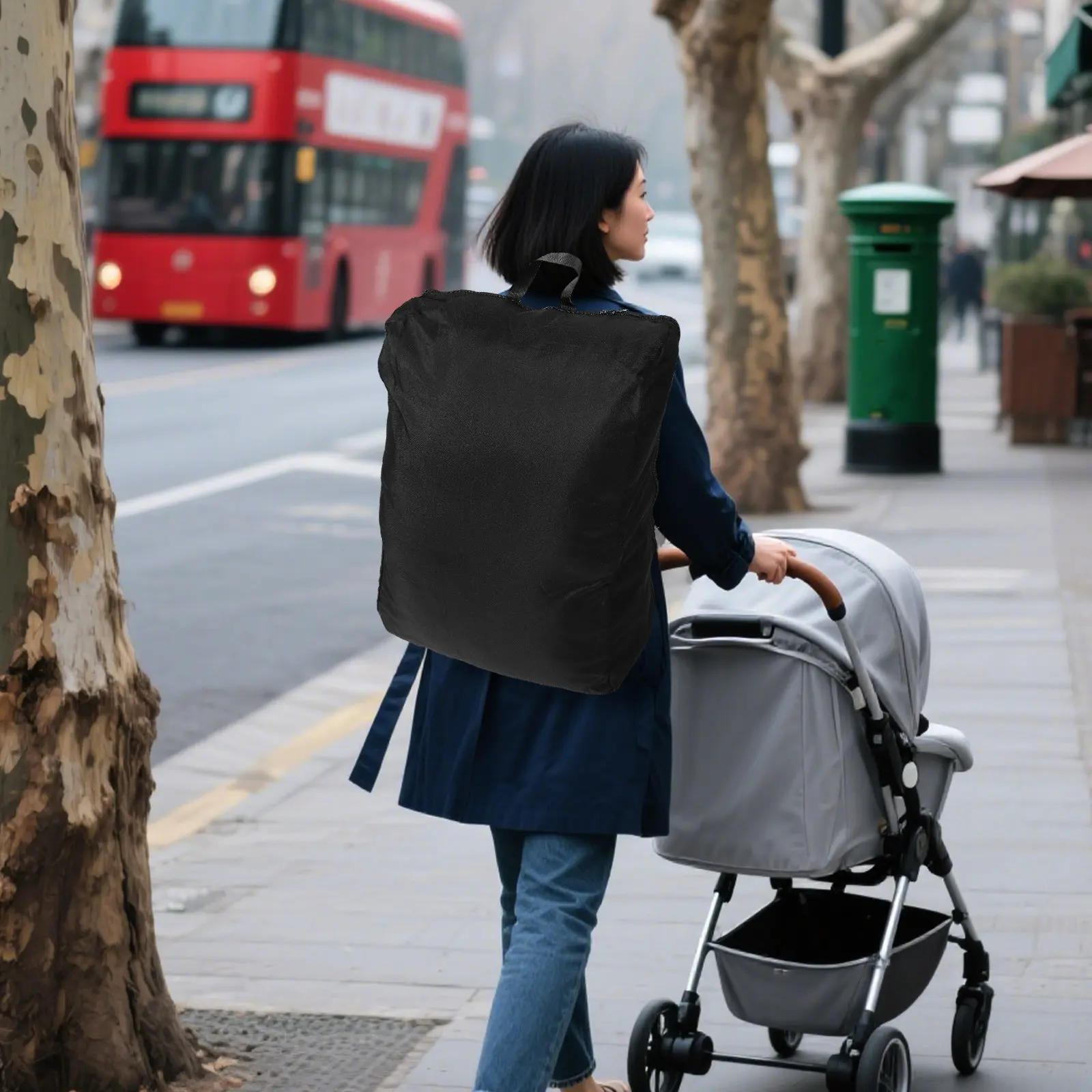 Stroller Travel Bag Airplane Baby Stroller Storage Backpack Foldable Pushchair Carry Bag Shoulder Strap 66x45x18cm Airport