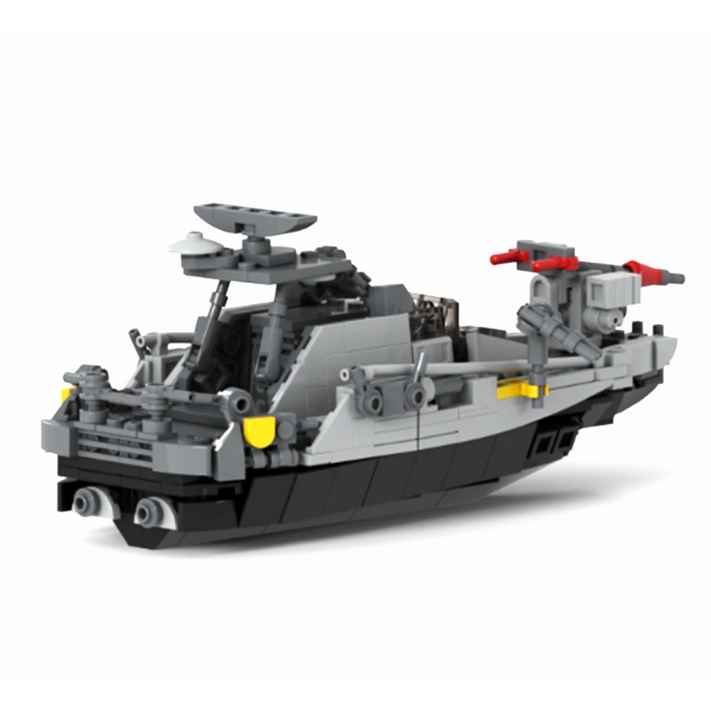 Gobricks moc filmes clássicos torero patrulhas barco bloco de construção conjunto explorando navio de guerra mecânico armas de água tijolos brinquedos