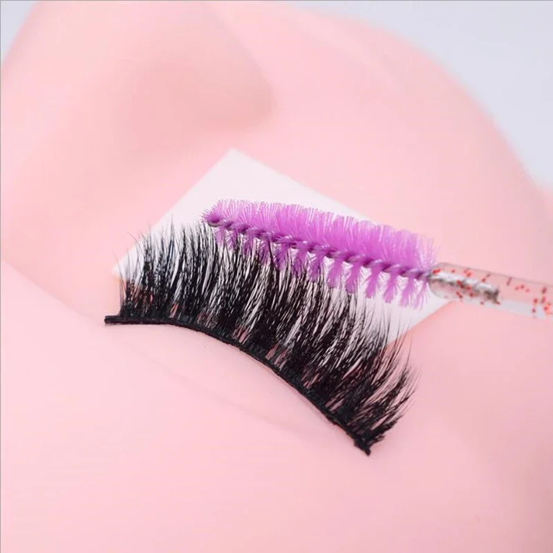 50Pcs/Bottle Disposable Eyelash Extension Mascara Wand Micro Lash Eyebrows Brushes Spoolie With Flask Case Wholesale Makeup Tool