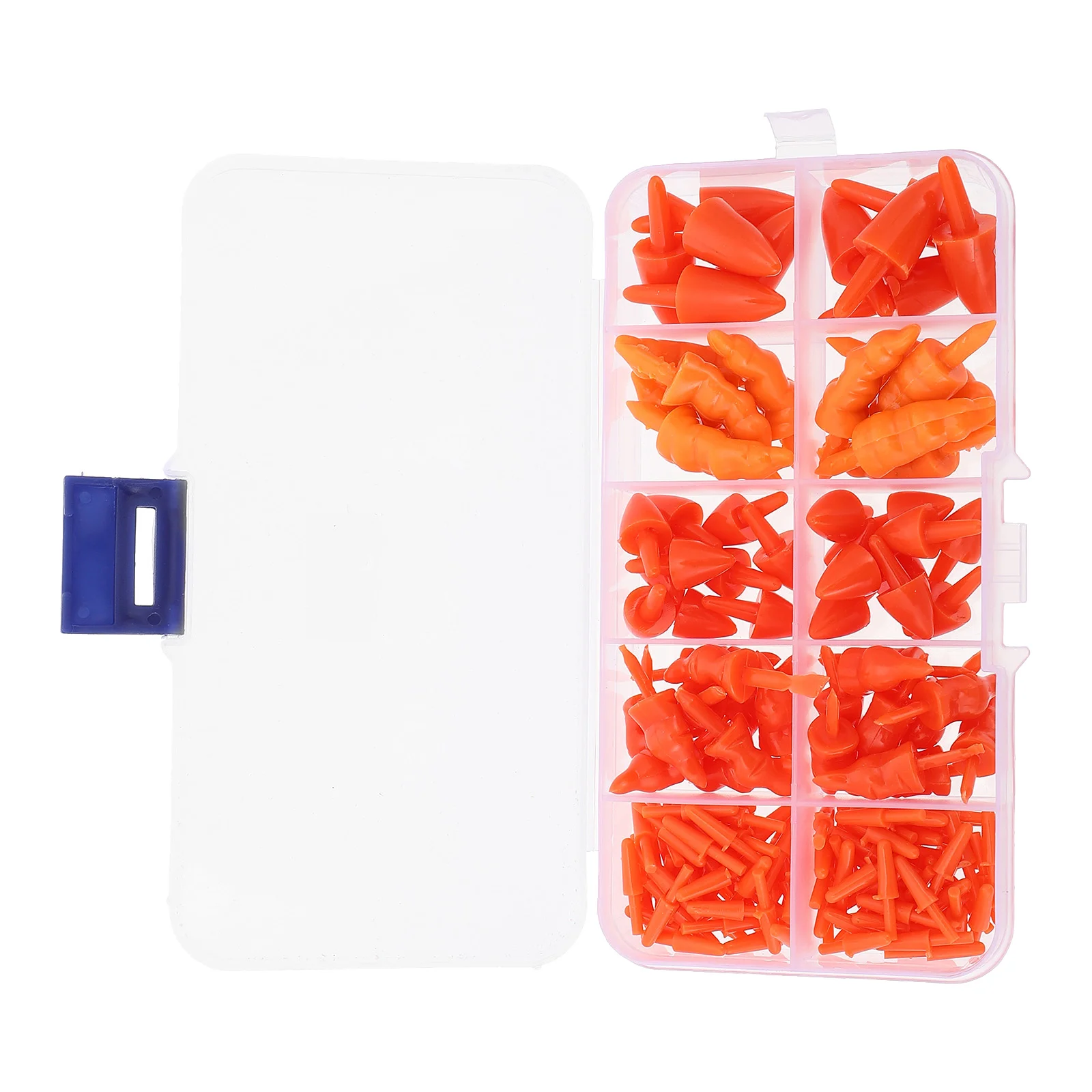 

160Pcs Snowman Nose DIY Materials Box Premium Plastic Mini Parts for Snowman Craft Kit Christmas Winter Decoration