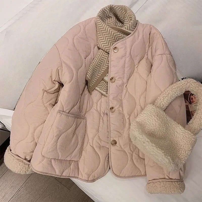 

Pink Cotton Jacket 2025 Winter Women's New Warm and Thick Cotton Clothing