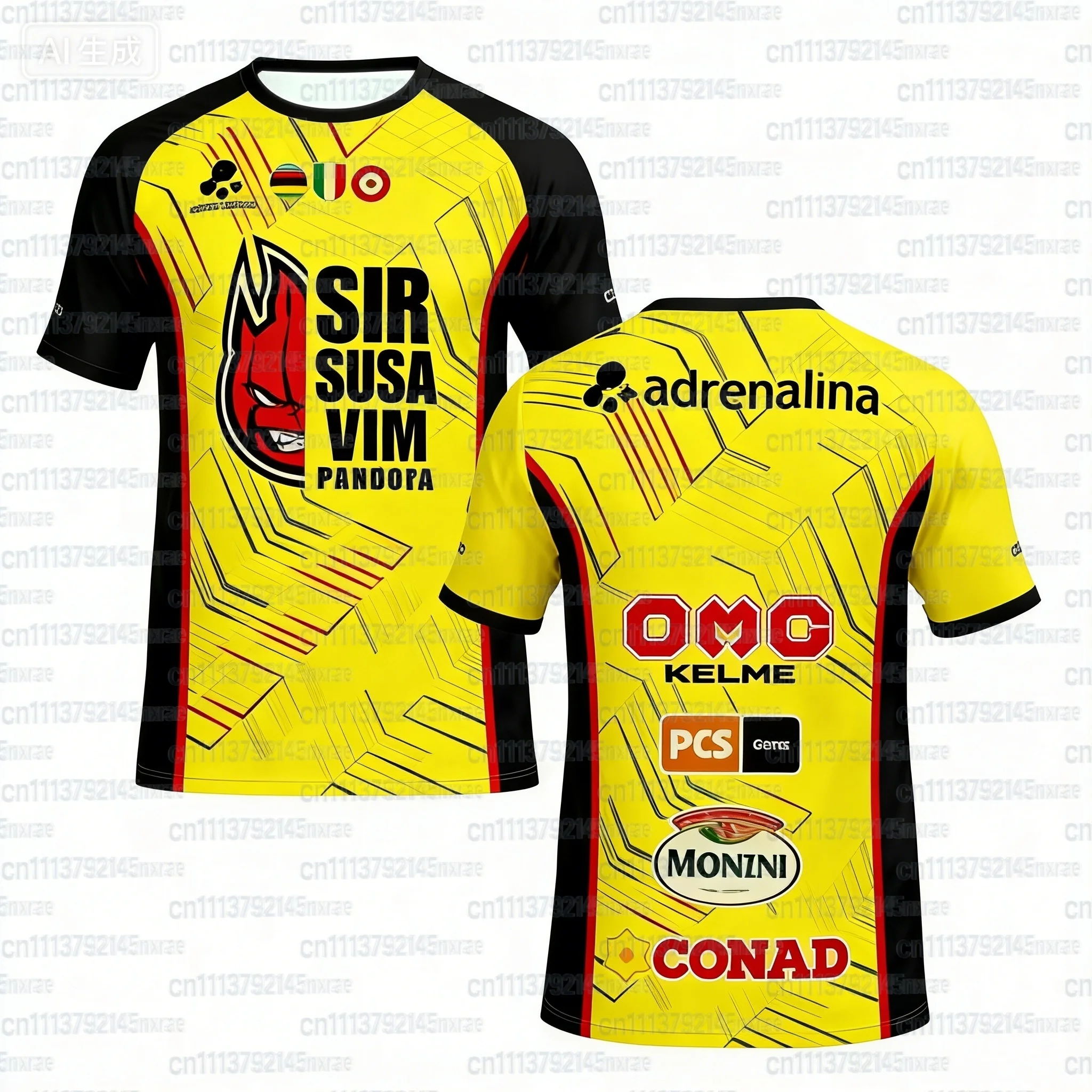 Sommer Fan-Style Perugia Volleyball Trikot Sport-T-Shirt Atmungsaktiv Schnelltrocknend 3D-Druck T-Shirt Familien-Oberteil Kurzarm – Detail 9