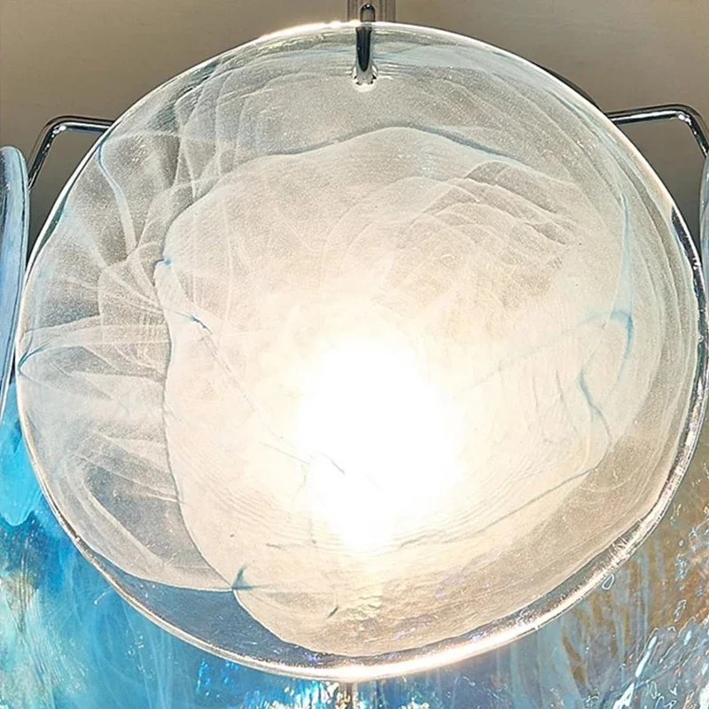 

Винтажный подвесной светильник для ресторана, персонализированная светодиодная лампа из синего стекла, современный светильник для ресторана, спальни, теплая атмосфера, светильник