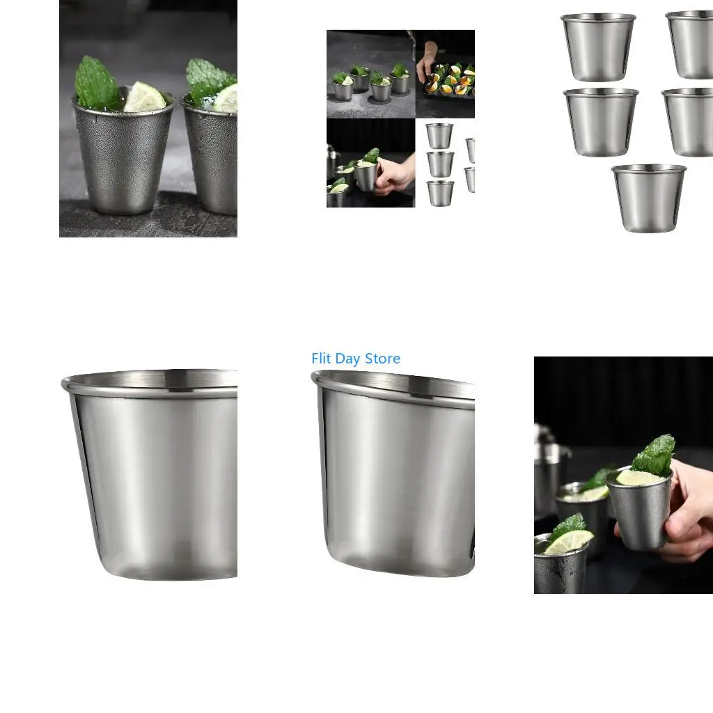 F92C Modern Stainless Steel Mini Shot Glasses Drinking Vessel For Bartending And Gift