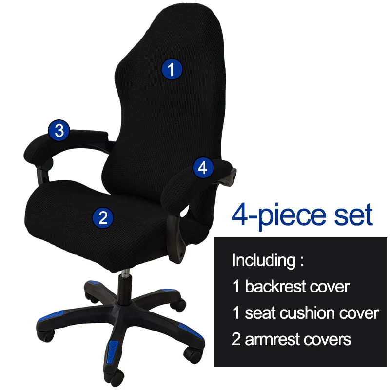 Fashion Simple Home Gaming Chair Cover Universal Computer Game Competitive Seat Backrest Armrest Elastic Swivel Chair Cover