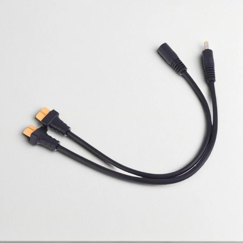 لا مثيل لها 15AWG XT60 ذكر/موصل سالب إلى كابل محول الطاقة DC5521/DC5525