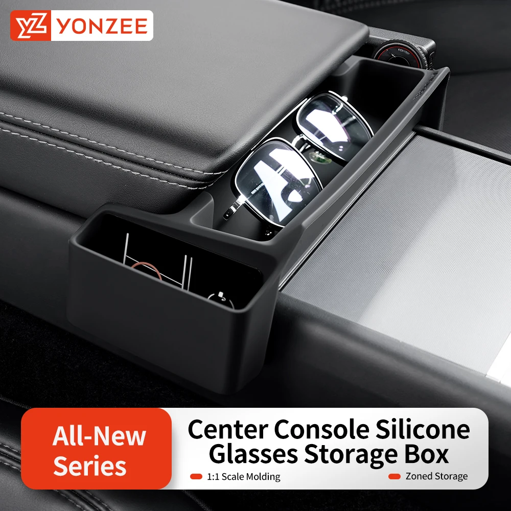 

YZ For Tesla Model 3 Y YL Center Console Armrest Storage Box Glasses Tray Organizer Car Interior Accessories