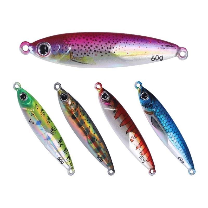 Luminous Tungsten Metal Jig 80g/60g/40g/30g Fishing lure quickly sinking jig bait