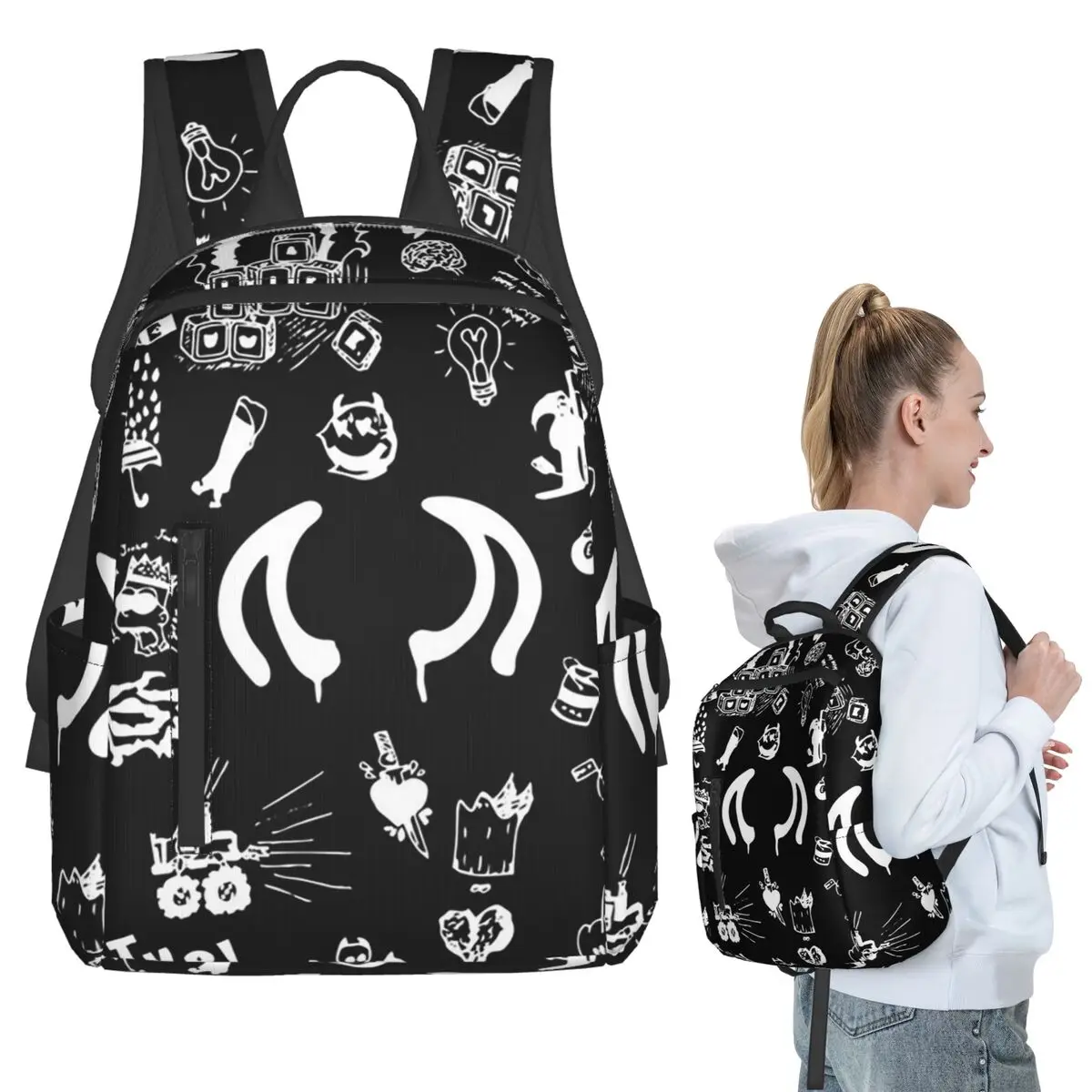 Yungblud Drawings Tattoo Sheet Backpack Student BookBag Children School Bag Computer Shoulder Bags Boys Girls