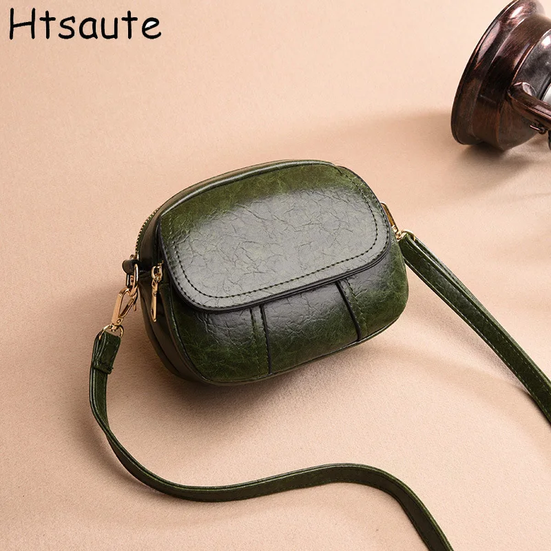 

Double Zipped Bag Fashionable and Versatile Women Single Shoulder Bags Casual and Simple Crossbody Bag Vintage Mini Handbag