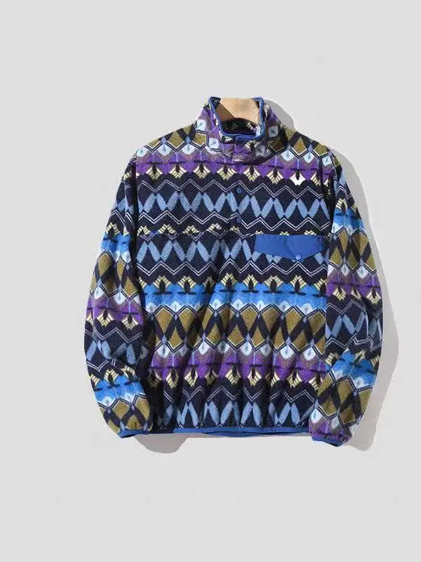 

Мужская толстовка свободного кроя с флисовой подкладкой, утепленная, с открытым воротом, воротником-стойкой, повседневная, ветрозащитная, из полиэстера