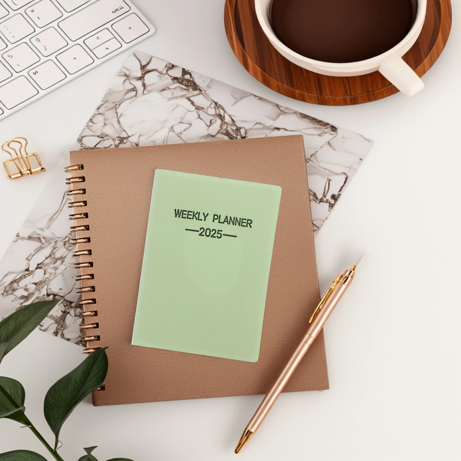 2025 Mini Pocket Weekly Planner Undated Grid Planners Schedule Small Ring Desktop