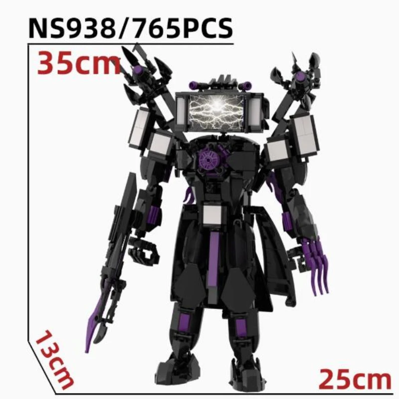 Toilet Series Building Block Assembly 765PCS MOC Skibidied Titanes TV Man Light Flashing Version Game Block Toys Holiday Gifts