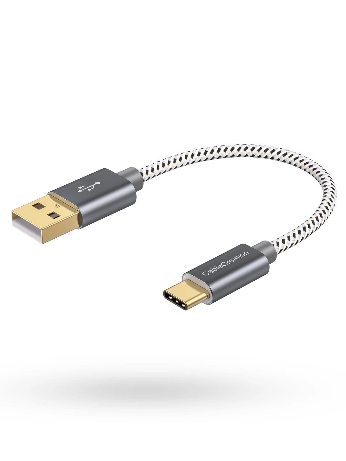 

Короткий кабель CableCreation USB C, быстрая зарядка через USB A — USB C, плетеный кабель для передачи данных типа C для Power Bank 0,15 м