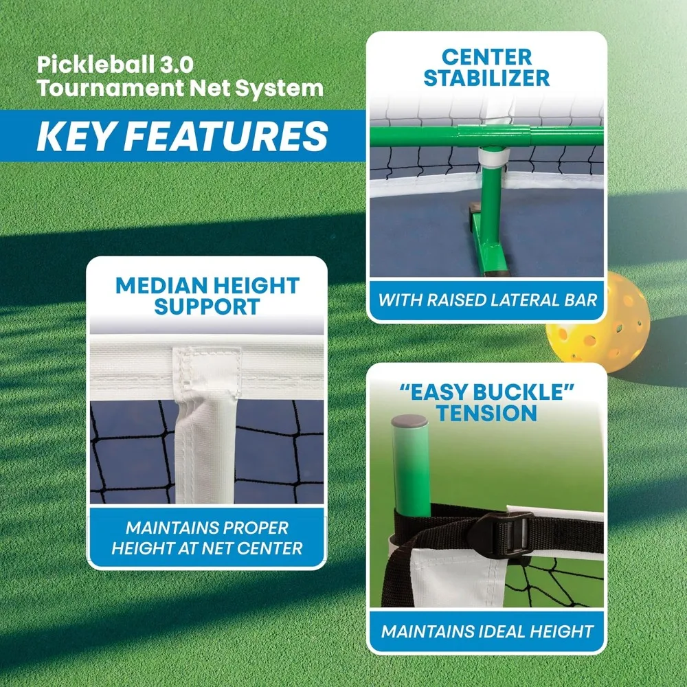 Portable Pickleball Net for Outdoor Steel Construction Tournament Regulation Size Net