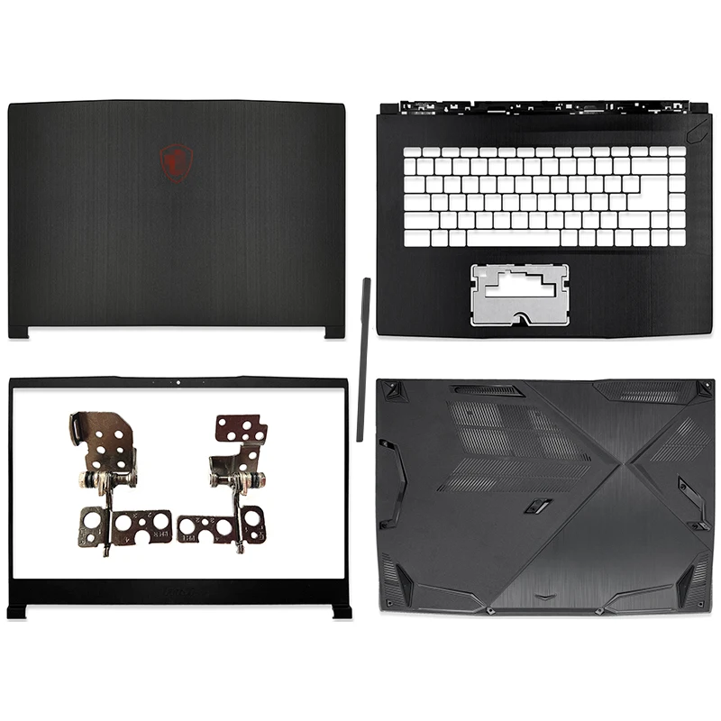 NEW For MSI GF63 GF63VR 8RC 8RD MS-16R1 Laptop LCD Back Cover  Front Bezel Hinges Palmrest Bottom Case Hinge Cover Black A Cover