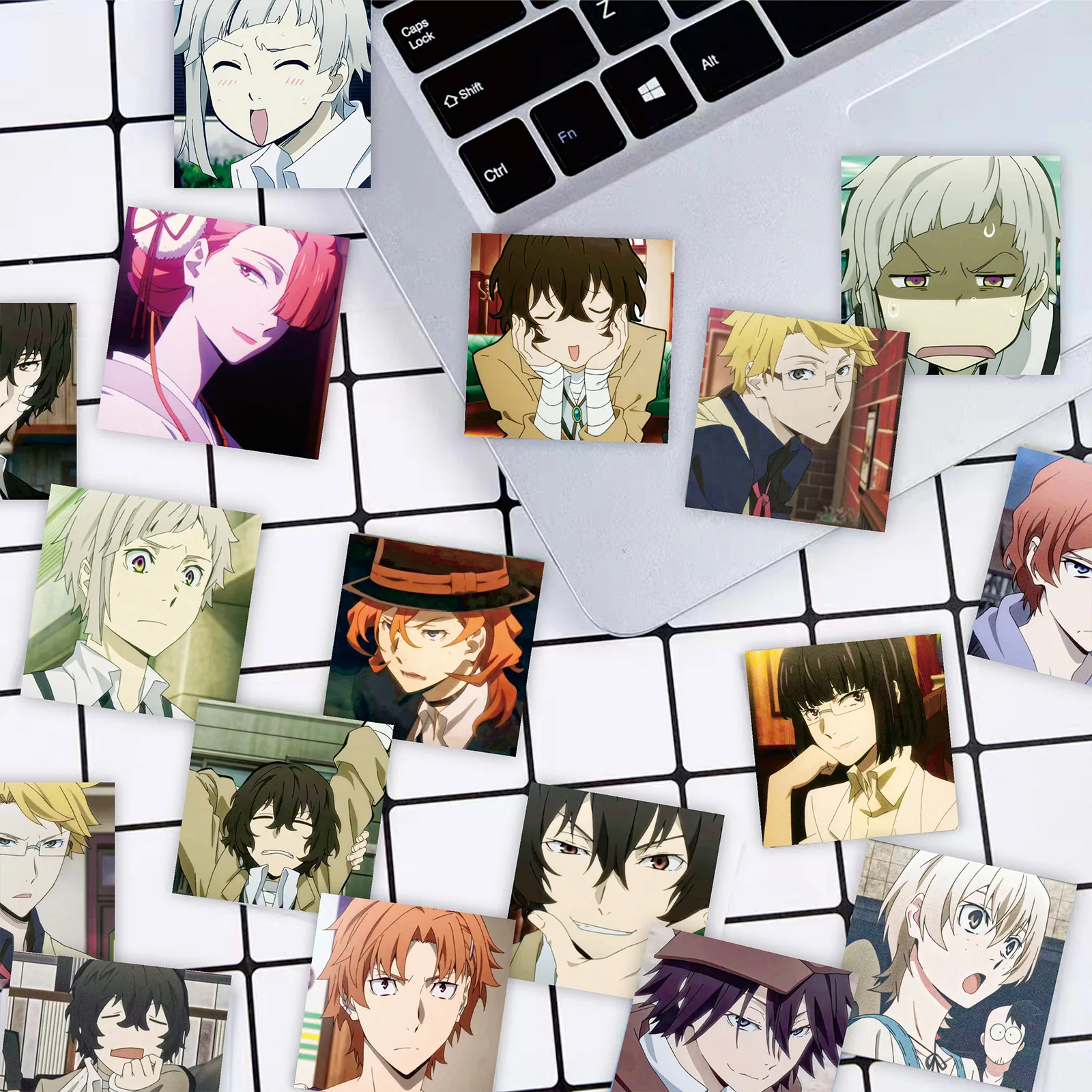 Pegatinas de Anime Bungo Stray Dogs para funda de teléfono, pegatinas impermeables para maleta, teléfono, portátil, decoración de Graffiti, 65/62 piezas