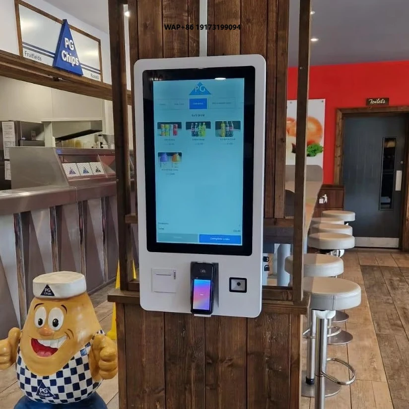 

32 Inch Wall Mount Order Kiosk Ordering Machine Order Kiosk for Mcdonald Fast Food Smart Self Service Kiosk