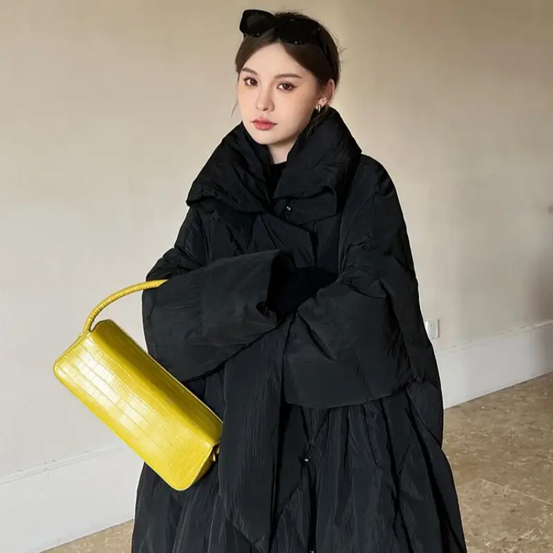 معطف شتوي نسائي جديد لعام 2025 سترة عصرية طويلة فضفاضة وسميكة ودافئة #1