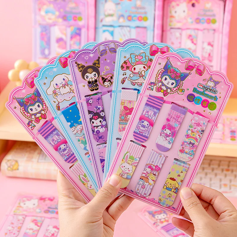 

24 set/lot Sanrio Kawaii Animal Magnetic Bookmark Cute Book Mark For Books School Office Supplies Stationery Gift