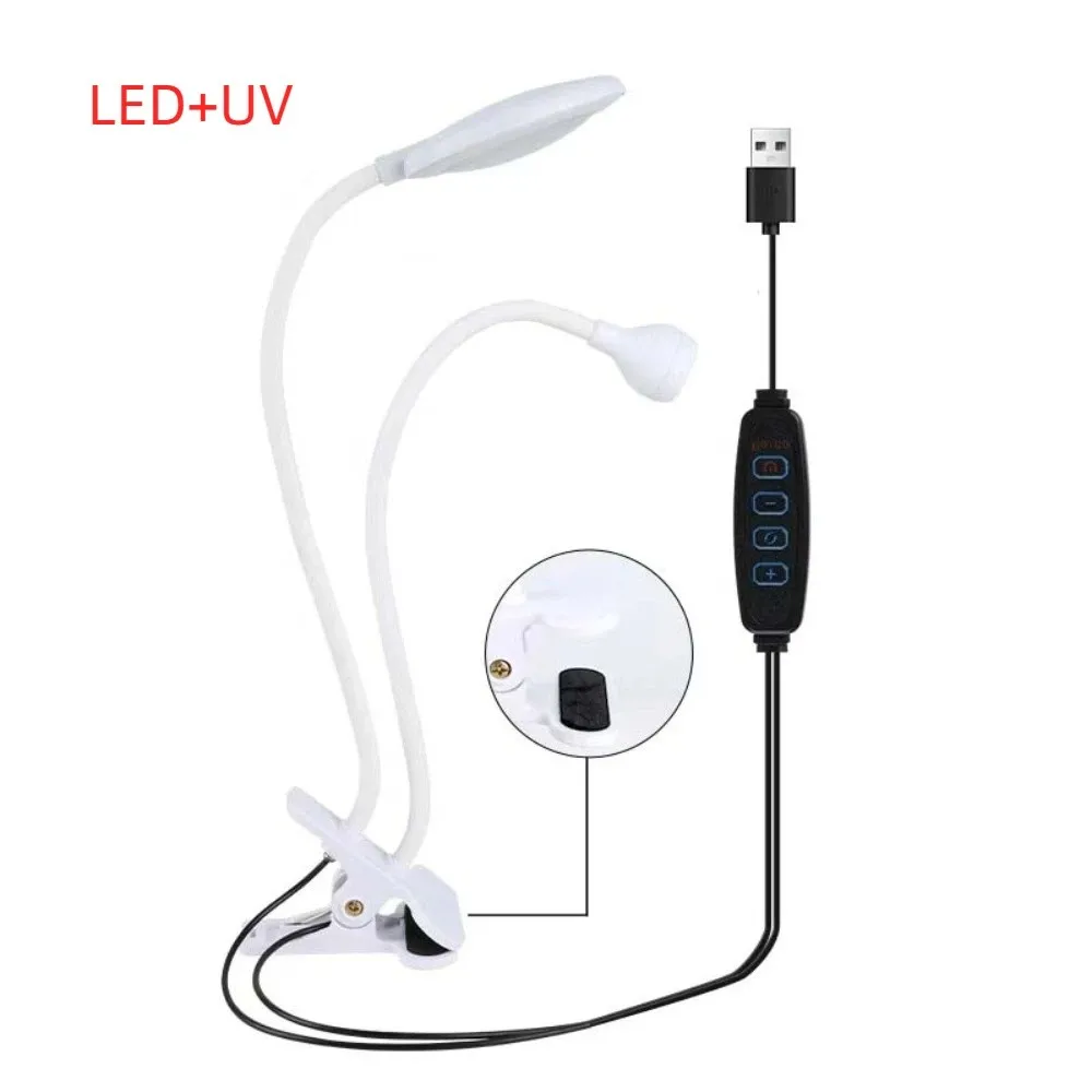 

Double-head LED Table Lamp USB Clip Lamp Nightlight UV Curable Violet Lamp Portable Flexible Mobile Phone Repair Lamp