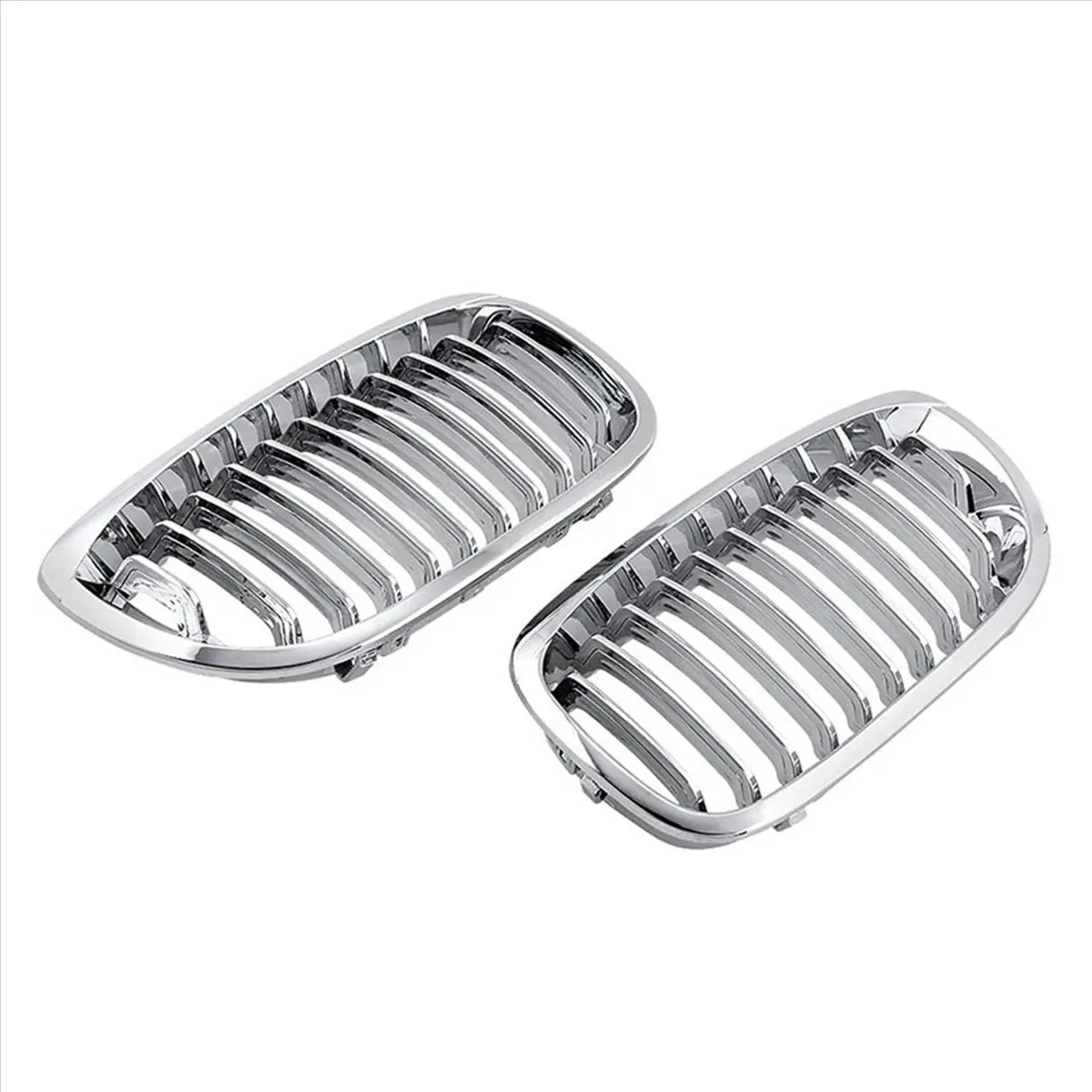 #93B Chrome Grille for  3 Series E46 LCI,for-BMW E46 3 Series 2003-2006 Front Hood Center Kidney Grille (Silver)