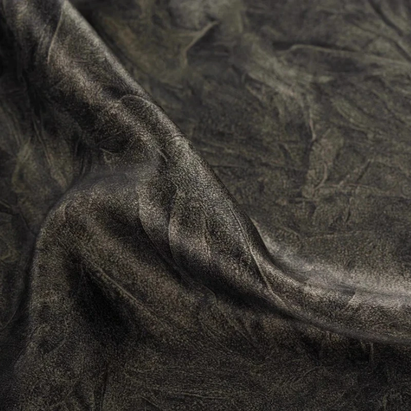 

100% Acetate Fabric Golden Black Fallen Flower Print Smooth Soft DIY Chinese Sewing Womens Qipao Dress Clothing Crafts Material