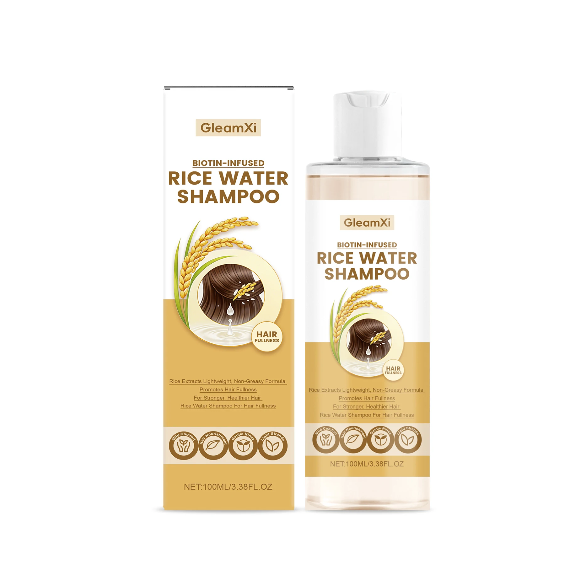 Rice Water Shampoo - Gently cleanses the scalp, smooths hair, and keeps hair voluminous for everyday care