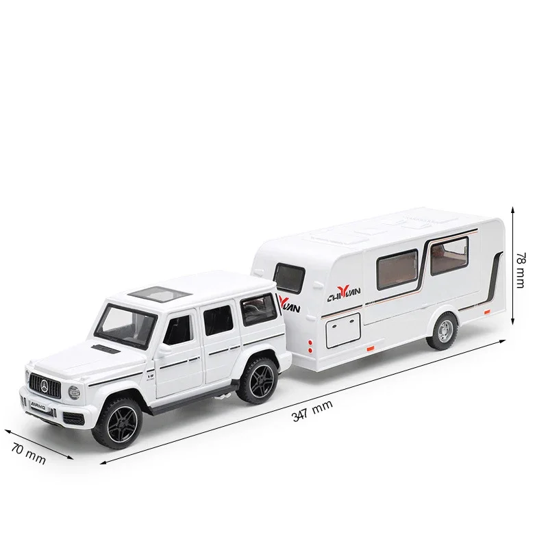 1:32 Benz G63 Cullinan Wrangler Trailer Alloy Model Car Toy Diecasts Metal Casting Sound and Light Car Toys Vehicle