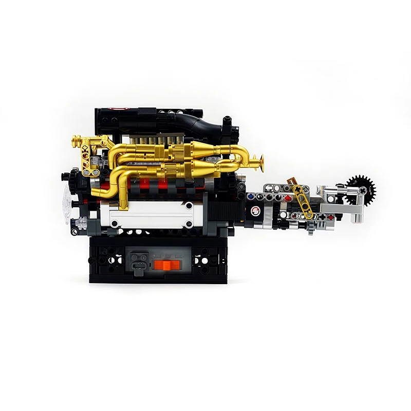 قالب الملك 10224 سيارة فنية وظيفية لتقوم بها بنفسك لعبة بمحركات V12 محرك بنة الجمعية V12 محرك الطوب طفل هدية الكريسماس
