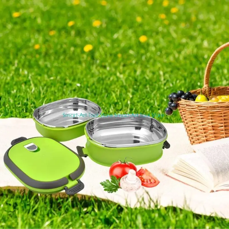 E1PB Heavy Dutys Rectangular Stainles Steel Meals Prepg Container Stackabled Layer Perfect for Camping Work