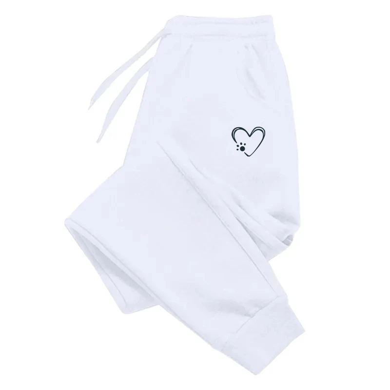 Women Heart Printed Sweatpants Long Pants Jogger Trousers Casual Sports Fitness Solid Color Versatile Pants Women Sweat Pants
