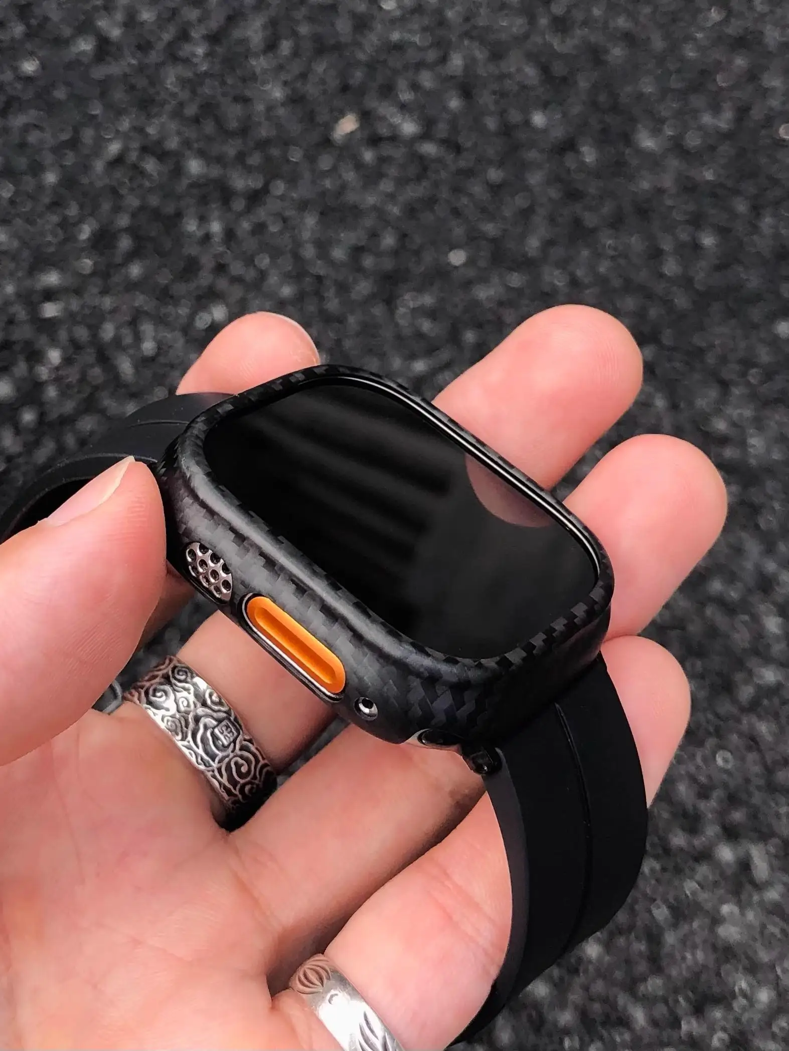 

Kaker Storm Carbon Fiber Suitable for Apple Watch Ultra2 Protective Case 49 Hard Case IWatch Case Ultra Thin Case