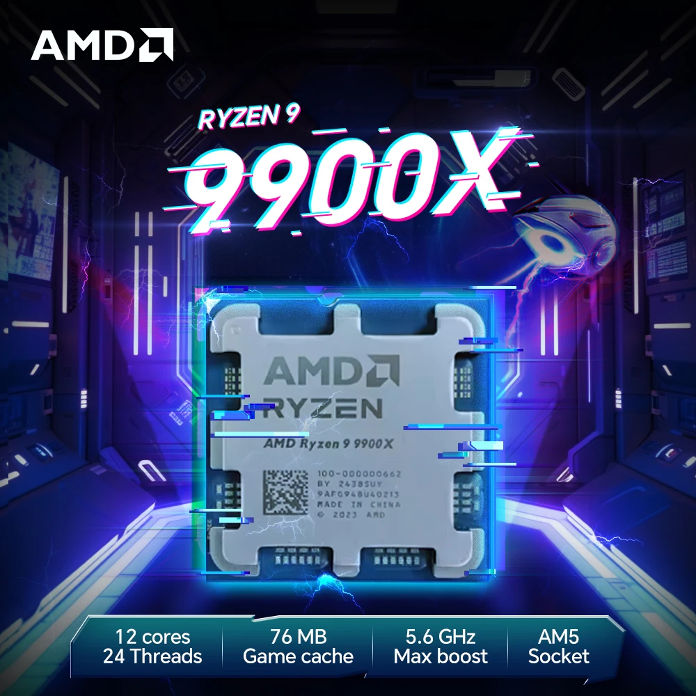 

AMD Ryzen 9 9900X 120W 4.4GHz Gaming Processor 4NM L3=64M 12-Core 24-Thread R9 9900X DDR5 Socket AM5 but without fan