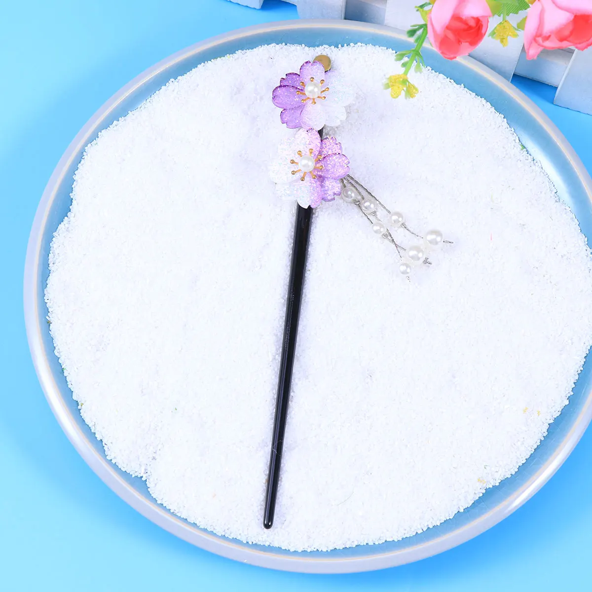 

Hairpin Vintage Style Purple Women Hair Stick Elegant Decorative Pin for Party Daily Wear Retro Hair Chopstick Unique