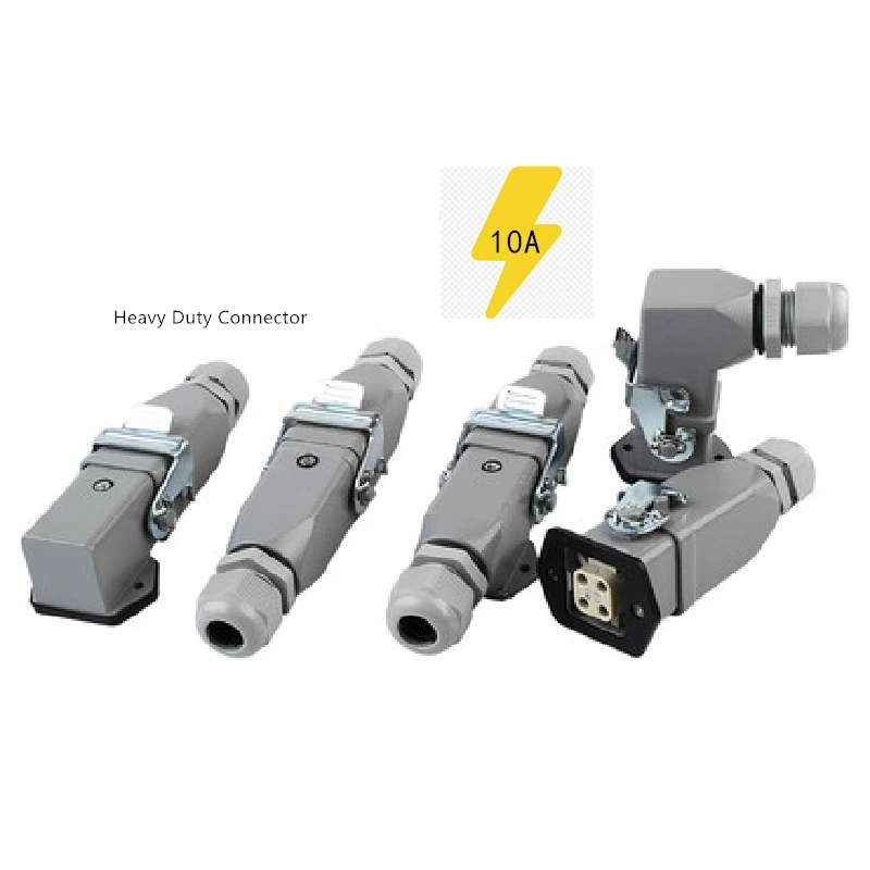 الثقيلة موصل الطيران التوصيل المقبس مستطيلة الصناعية HA- سلسلة 4 5 6 8 دبوس مقاوم للماء IP65 ذكر أنثى 10A 16A #1