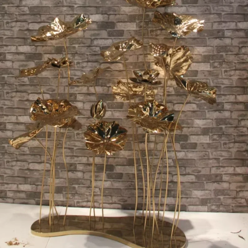 Garden Decoration Stainless Steel Sculpture Lotus Art Outdoor Ornament