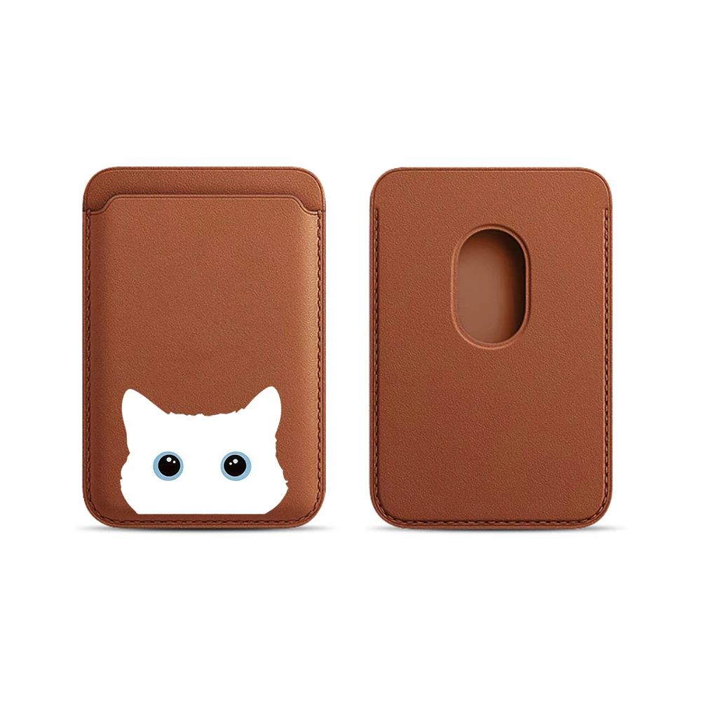 Niedliche Katzen-Lederkartenhalterung, Süße Kitty-Geldbörse, Telefonkartenhalter für Magnetische Hüllen, Geeignet für alle iPhone Magsafe-Karten-Handytaschen – Detail 19