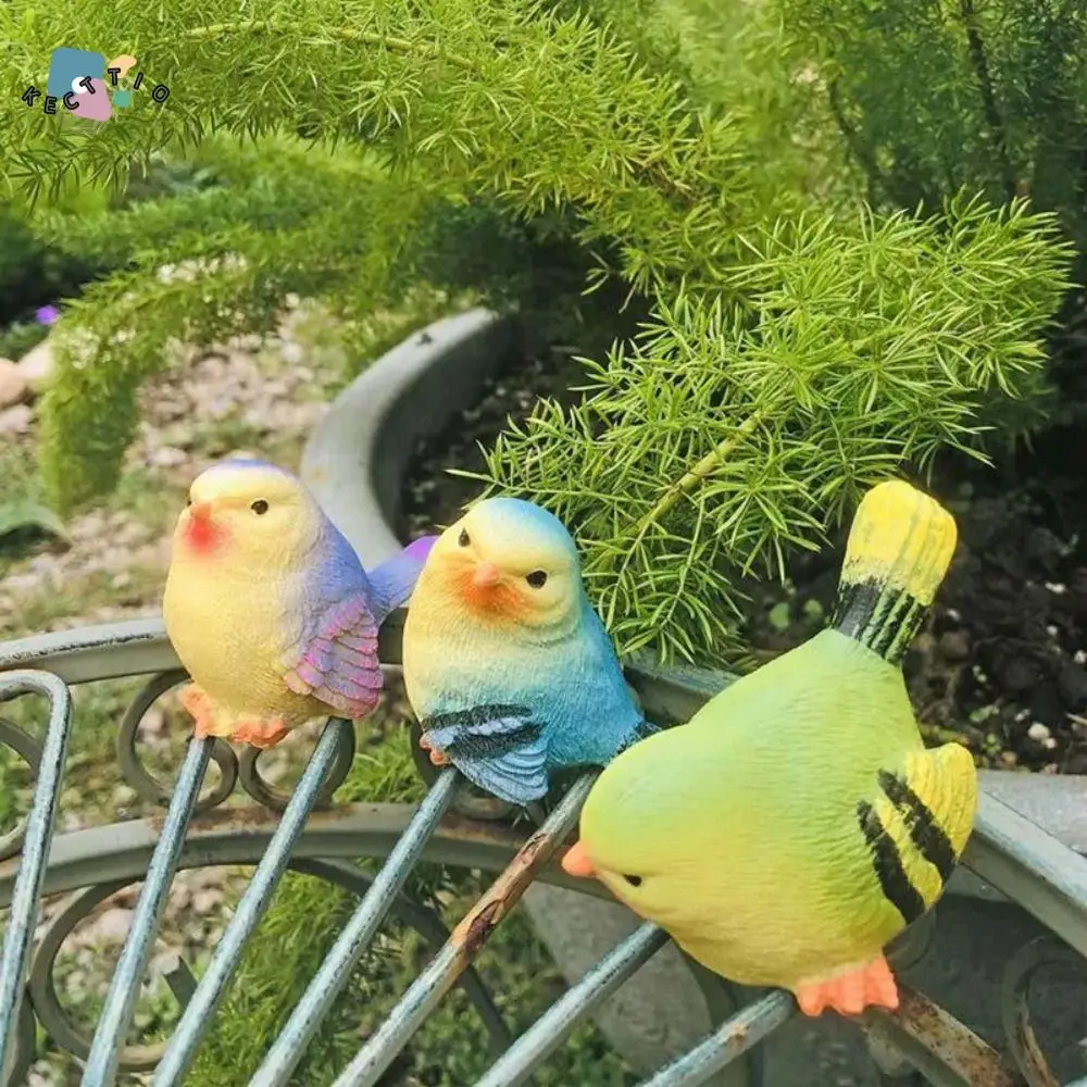 

1/3pcs Crafts Resin Birds Statue Creative Cute Animal Sculpture Waterproof Funny Miniatures Figurine Balcony