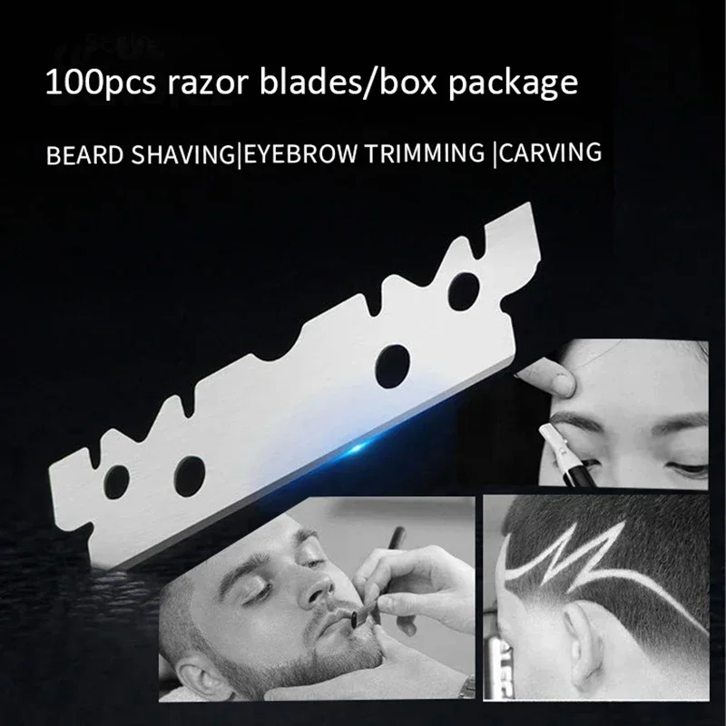 100pcs Razor Blades Brand Stainless Steel Single Sided Razors Blades For Manual Shaving Razor Hair Knief Blades Professional