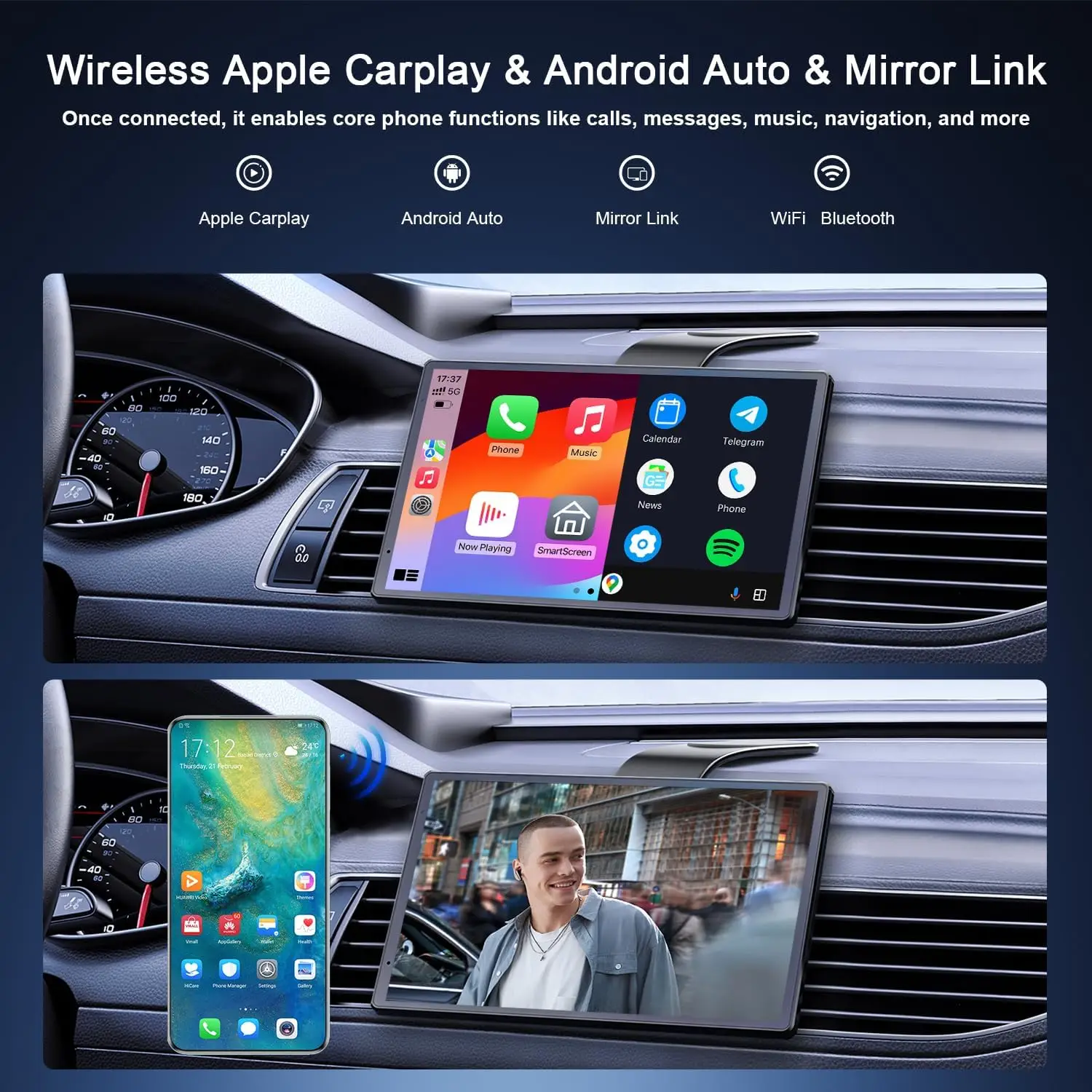 المحمولة 8 بوصة المغناطيسي Carplay شاشة الملاحة سيارة MP5 لاعب 360 درجة الدورية اللاسلكية سيارة اللوحي لجميع السيارات #5
