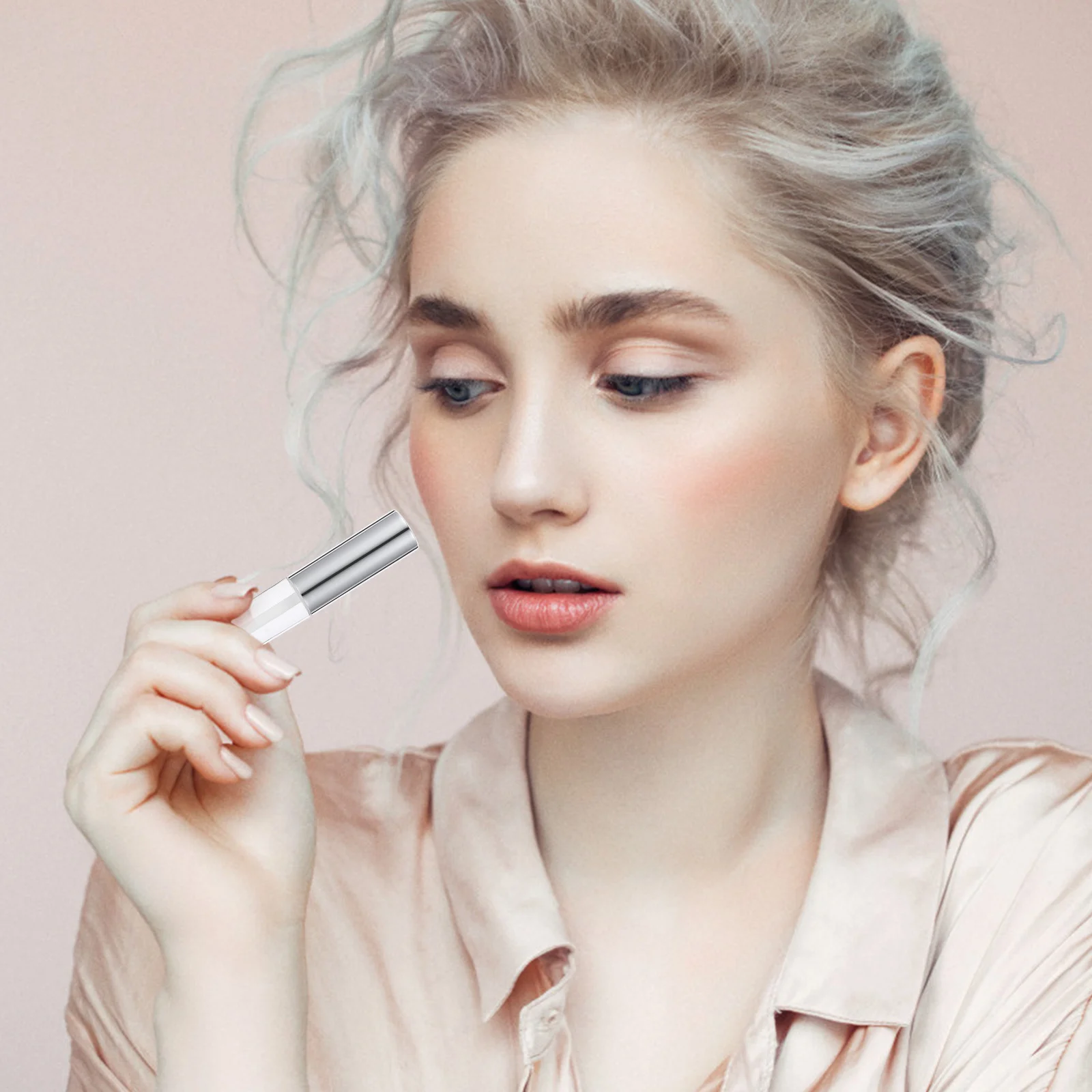 12Pcs 10Ml Empty Lip Gloss Tube Portable Storage Container Creative Chic Design for Travel Skincare Silver