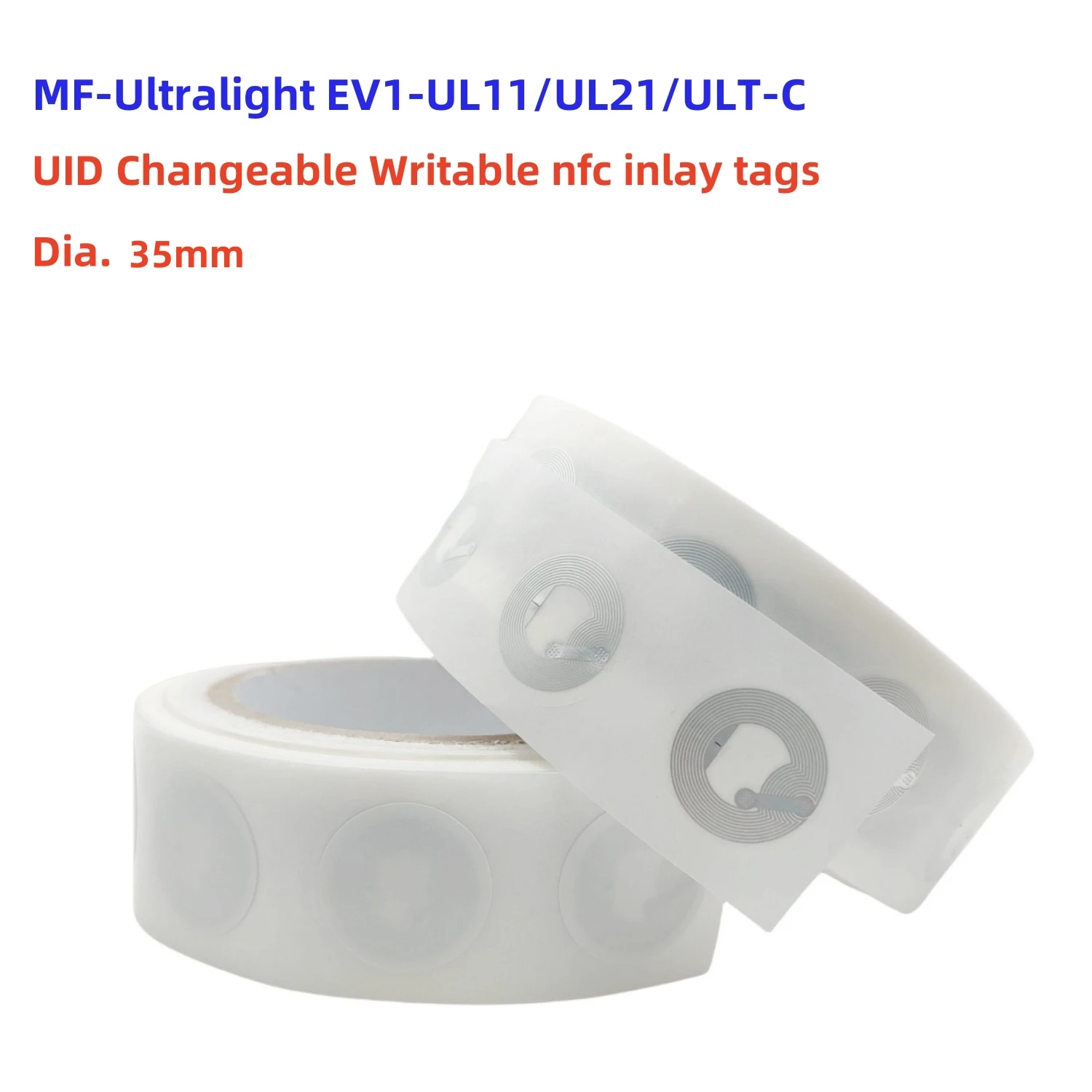 UID Changeable NFC Card MF0 13.56Mhz Ultralight EV1-UL11 EV1-UL21 ULT-C Inlay Sticker UID Writable 1PCS