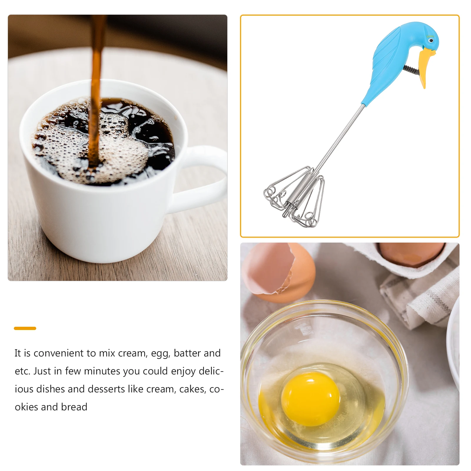 

1Pcs Creative Egg Stirrer High-Quality Material Fast Egg Beating Convenient Mixer for Bakeries Kitchen Mixer Kitchen Gadget