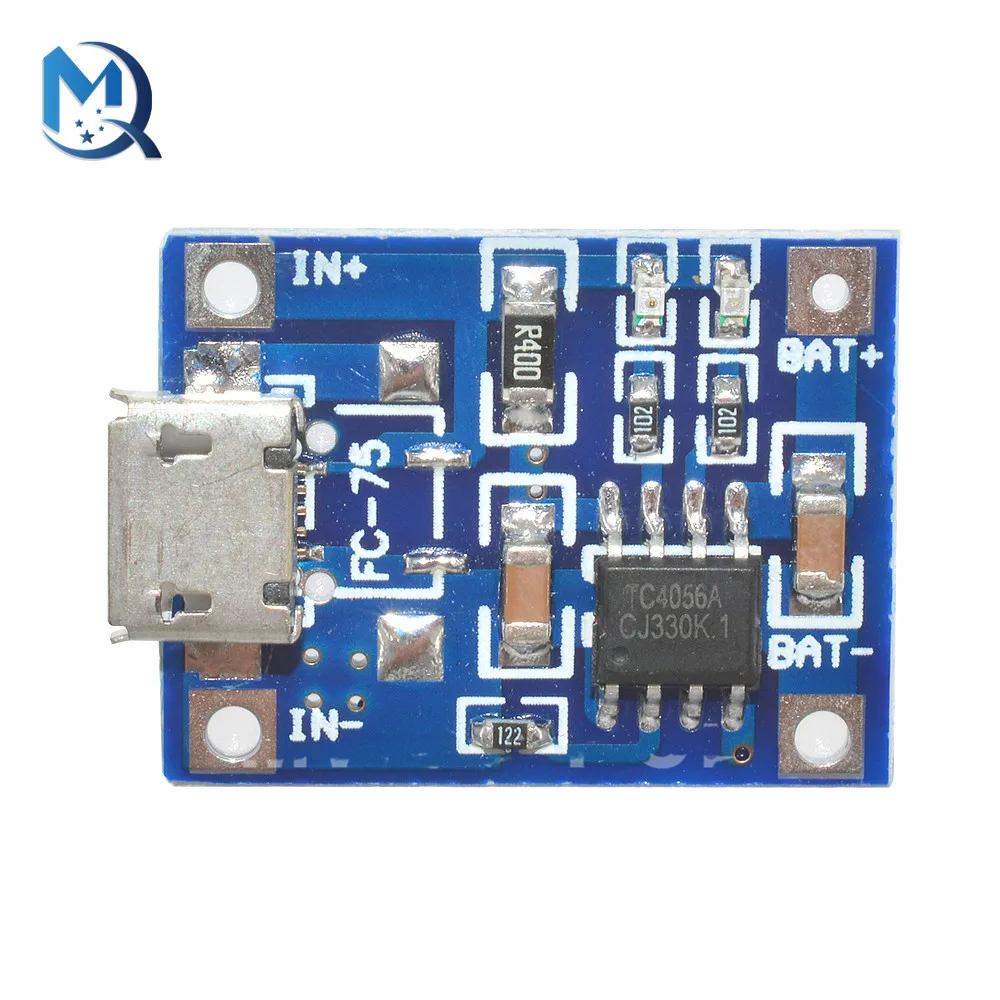 Micro USB 5V 1A 18650 TP4056 Lithium Battery Charger Module Charging Board With Protection Dual Functions 1A Li-ion